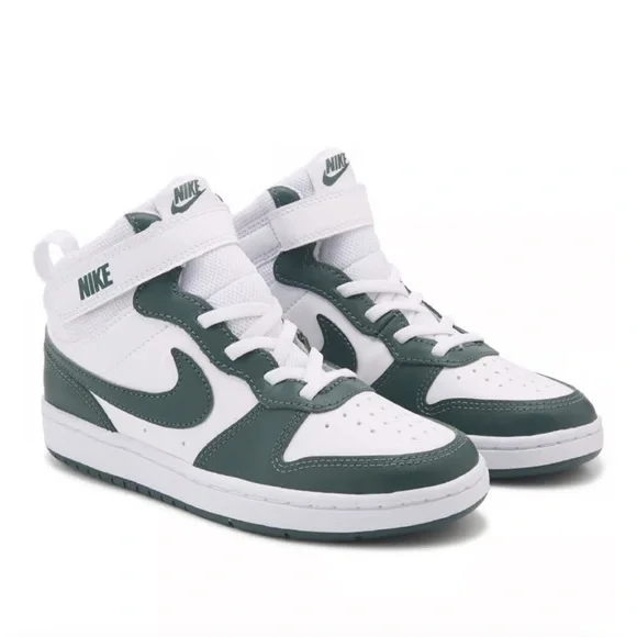 Nike boys Court Borough Mid 2 High Top Velcro strap Sneaker shoes size 1 big kid - Picture 8 of 8